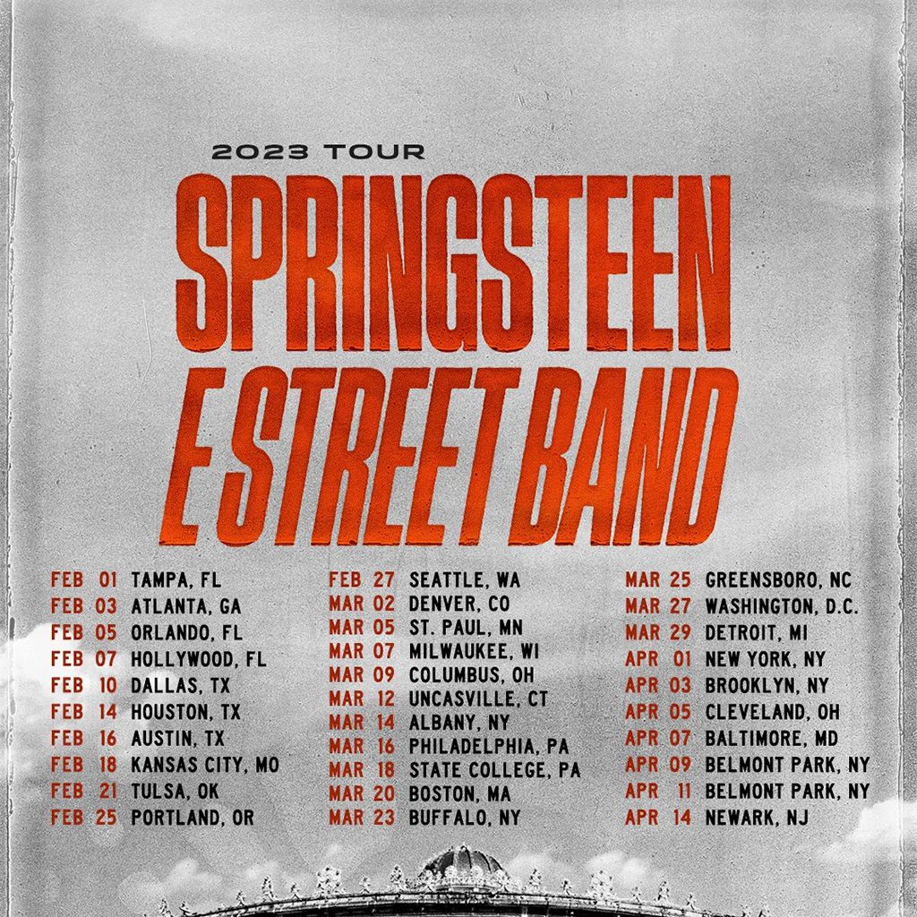 Bruce Springsteen 2023 US Tour Graphic