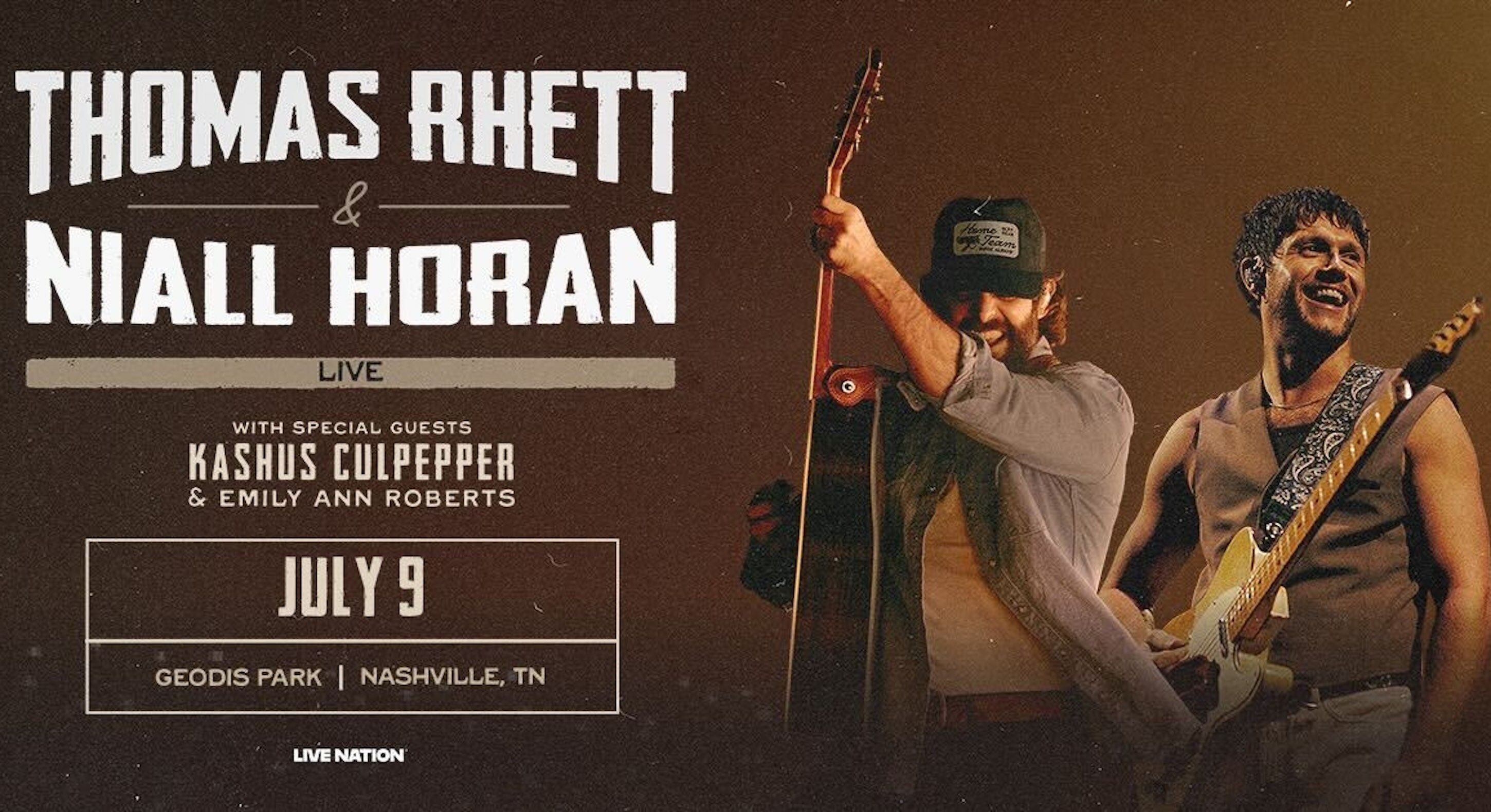 <p>Thomas Rhett & Niall Horan - GEODIS Park - Nashville</p>