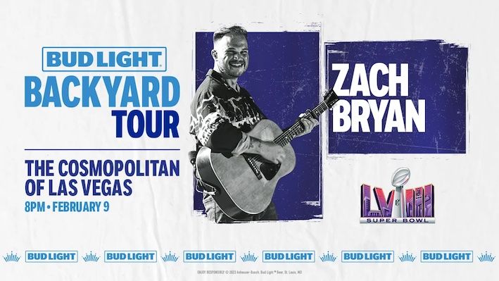 Bud Light Zach Bryan Super Bowl Show Poster