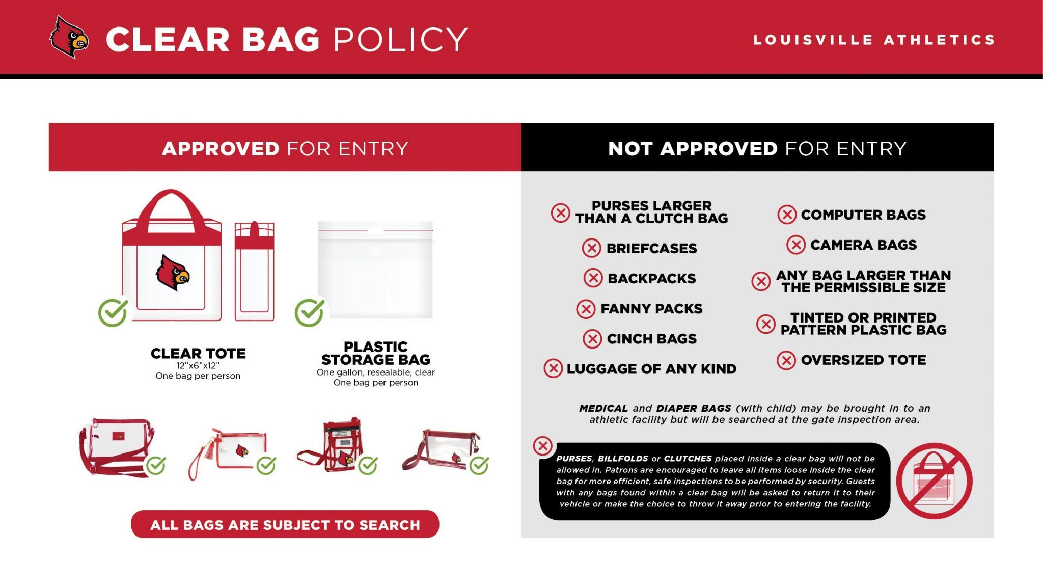 <p>L&N Federal Credit Union Stadium Bag Policy</p>