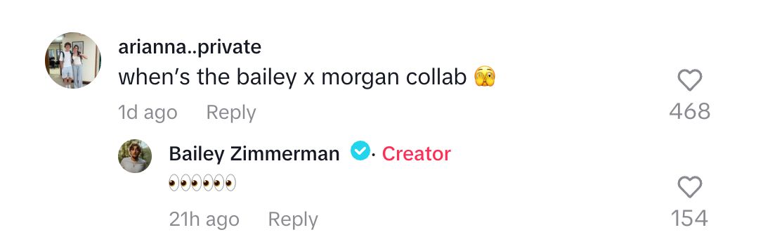 <p>Bailey Zimmerman & Morgan Wallen Song Screenshot Teaser</p>