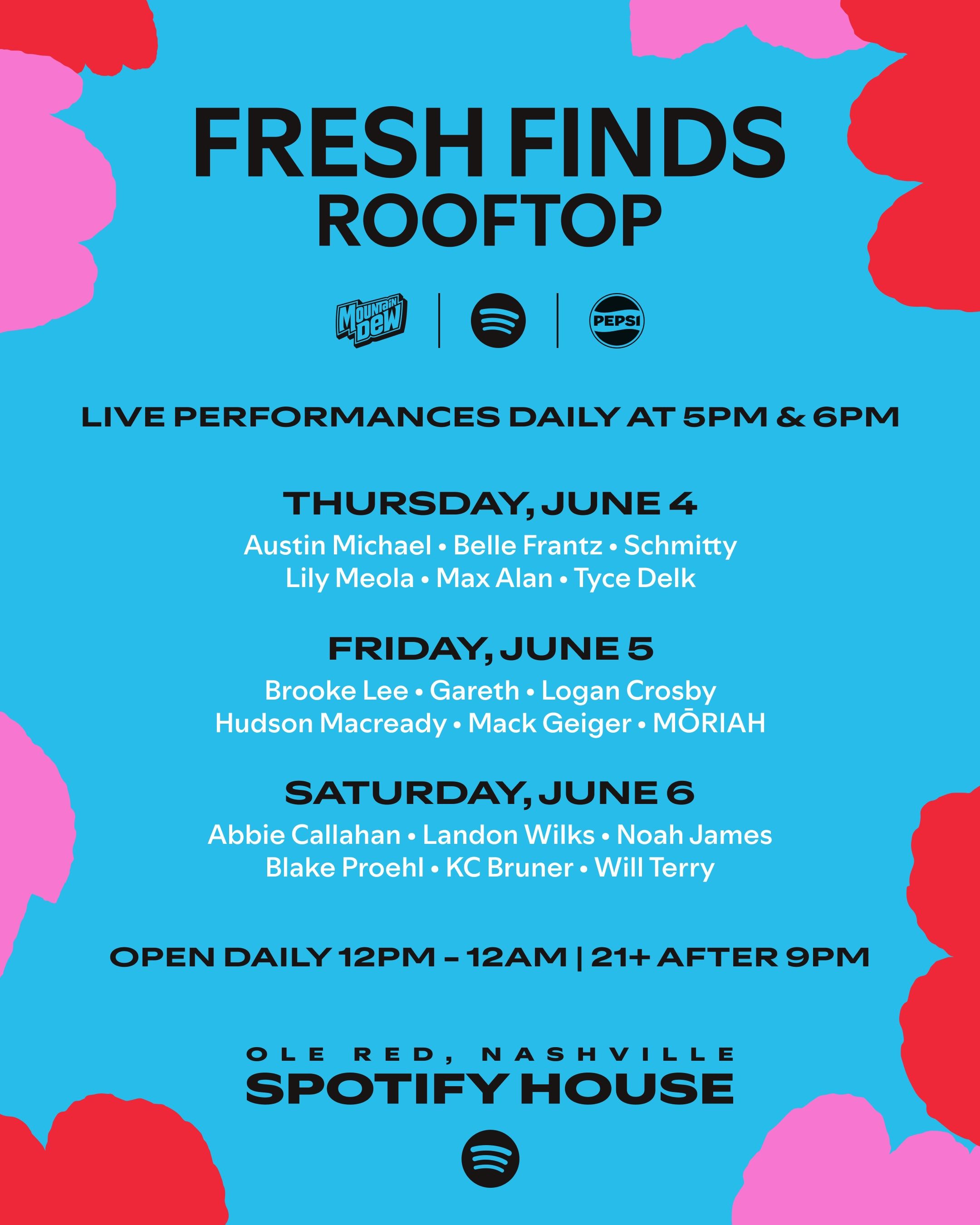 <p>Fresh Finds Rooftop 2026 Line-Up Poster</p>