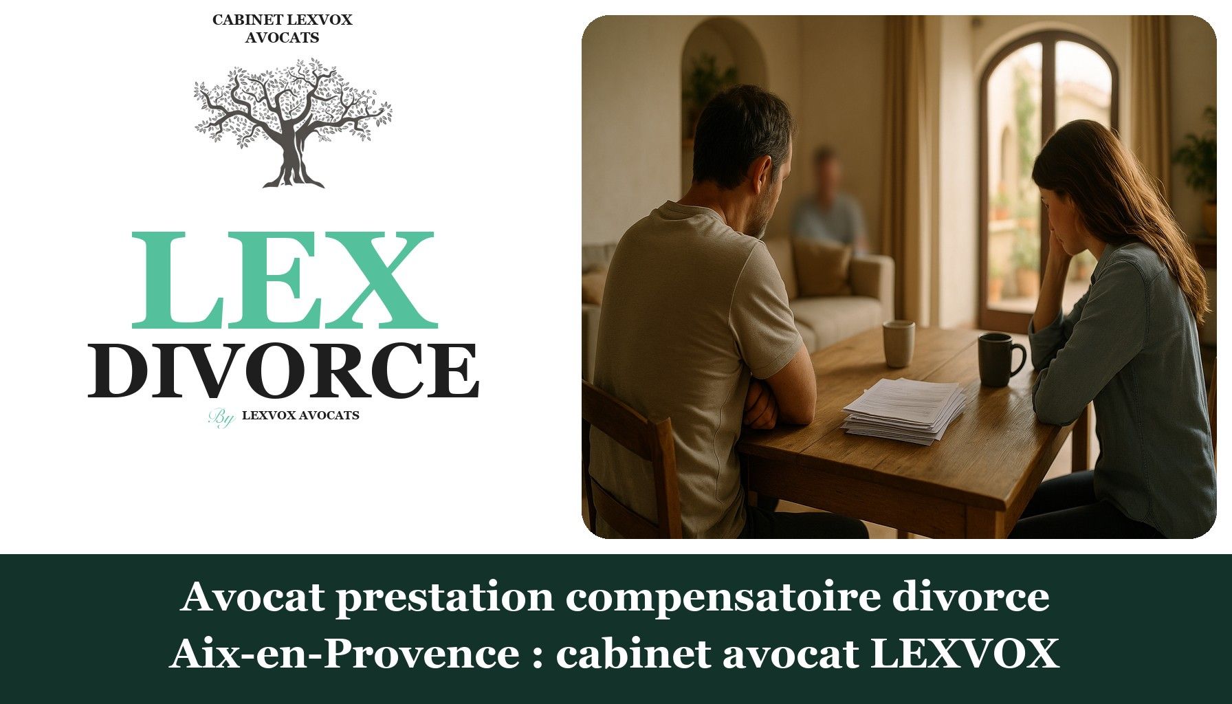 Avocat prestation compensatoire divorce Aix-en-Provence : cabinet avocat LEXVOX