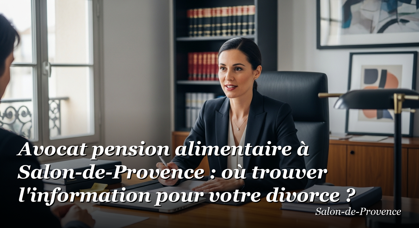 Avocat pension alimentaire à Salon-de-Provence : où trouver l'information pour votre divorce ?
