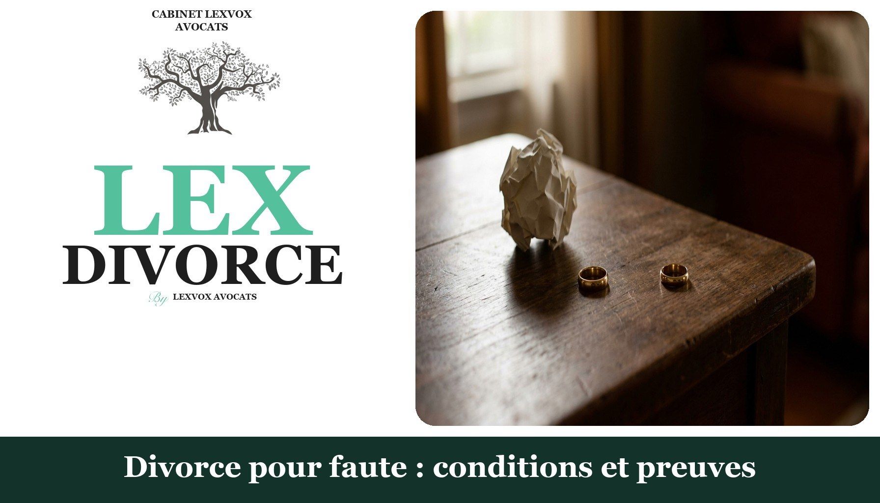 Divorce pour faute : conditions et preuves