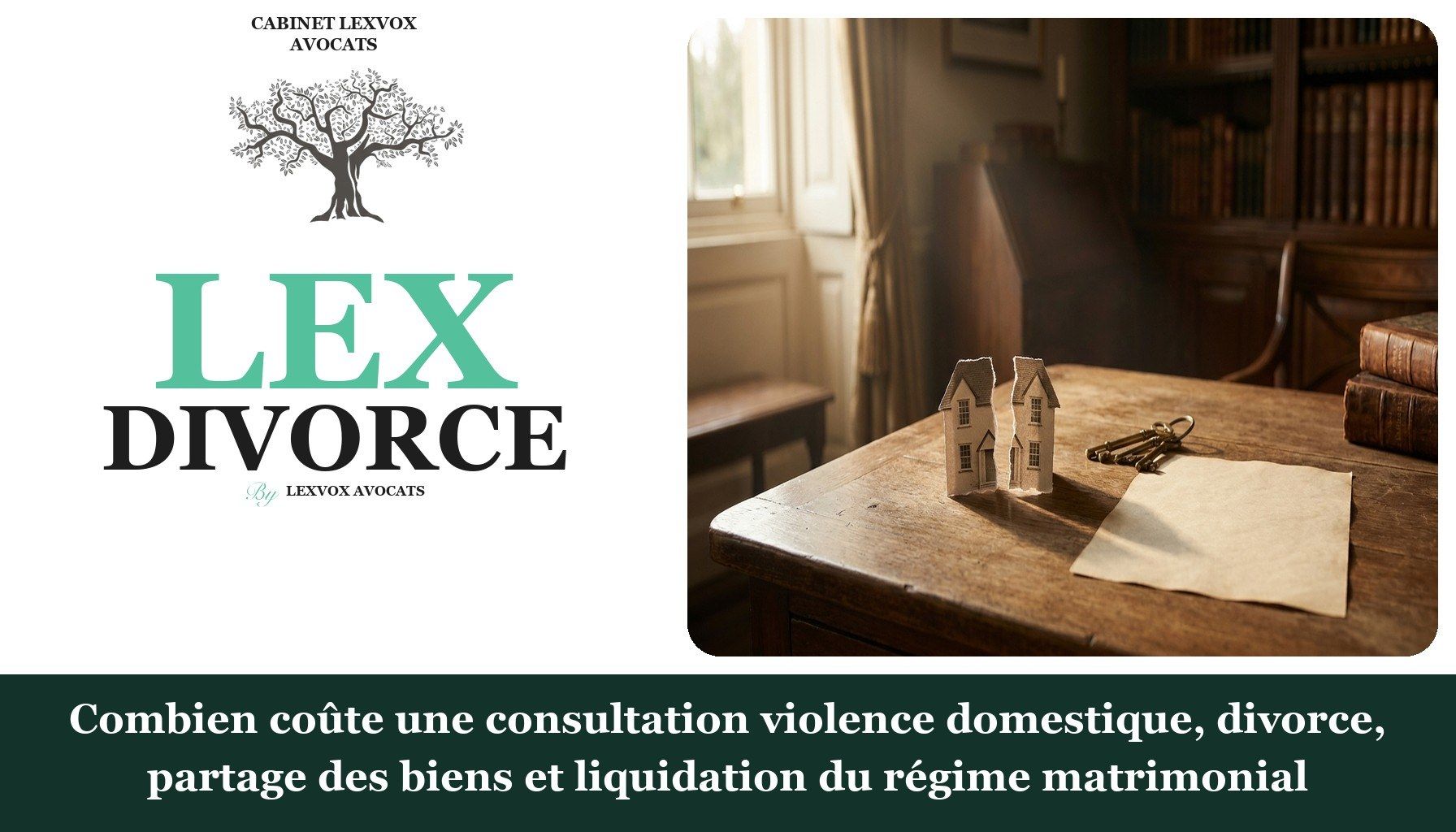 Combien coûte une consultation violence domestique, divorce, partage des biens et liquidation du régime matrimonial