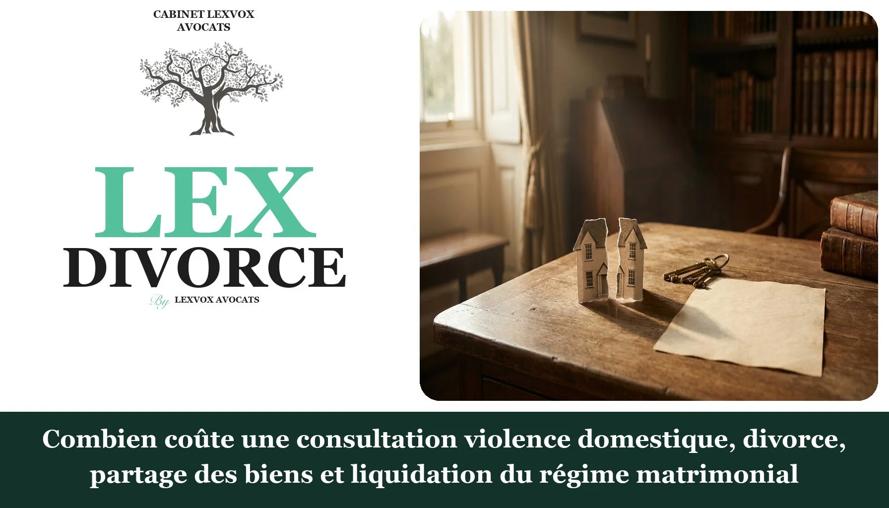 Combien coûte une consultation violence domestique, divorce, partage des biens et liquidation du régime matrimonial