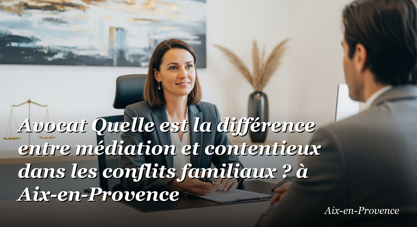 Avocat Quelle est la différence entre médiation et contentieux dans les conflits familiaux ? à Aix-en-Provence