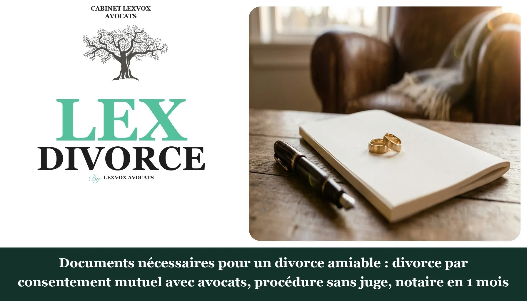 Documents nécessaires pour un divorce amiable : divorce par consentement mutuel avec avocats, procédure sans juge, notaire en 1 mois