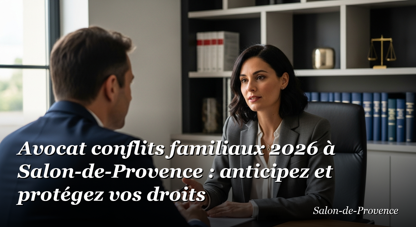 Avocat conflits familiaux 2026 à Salon-de-Provence : anticipez et protégez vos droits