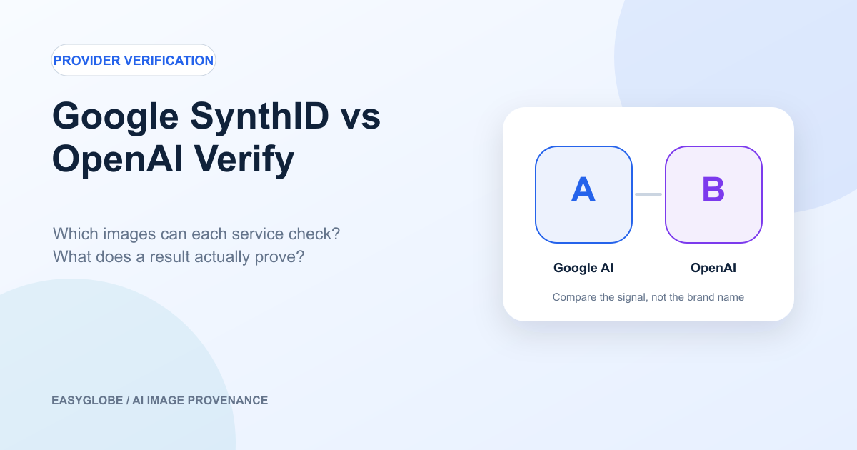 Google SynthID and OpenAI Verify provider coverage comparison