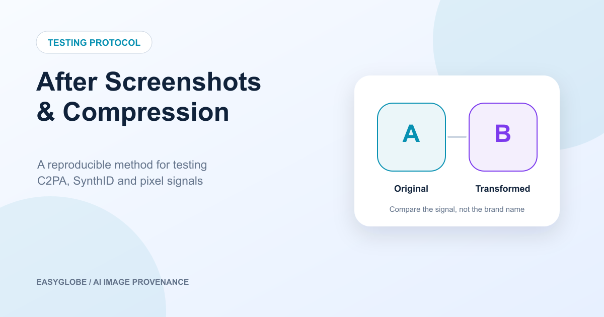 Testing AI image signals after screenshots and compression