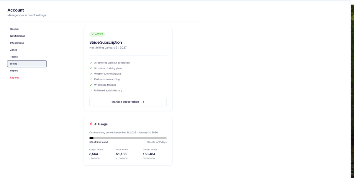 Stride Ai Limit Billing