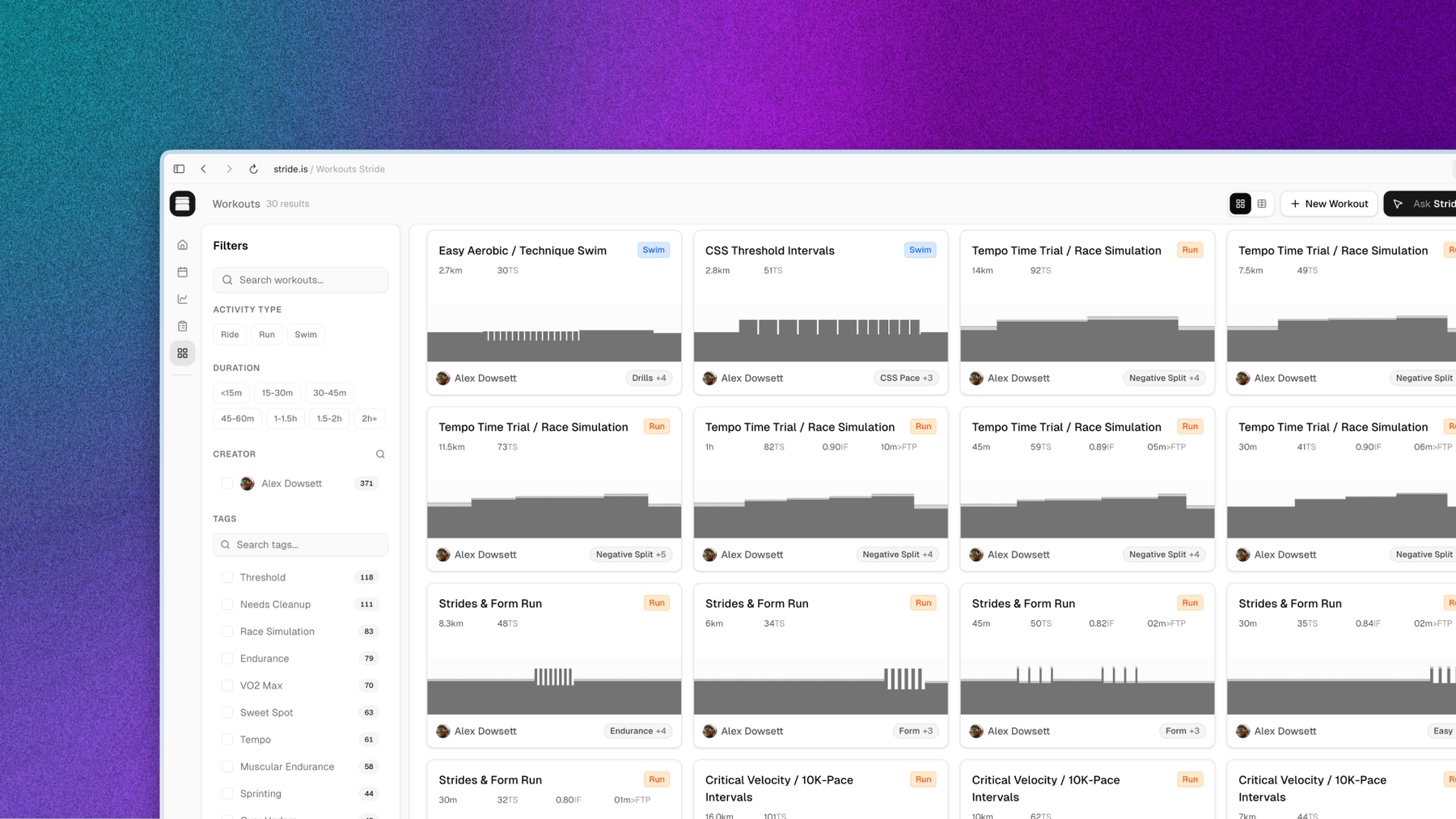 New Workout Library. Same Stride. Smarter Search.