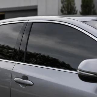 Neutral charcoal tint on a silver vehicle