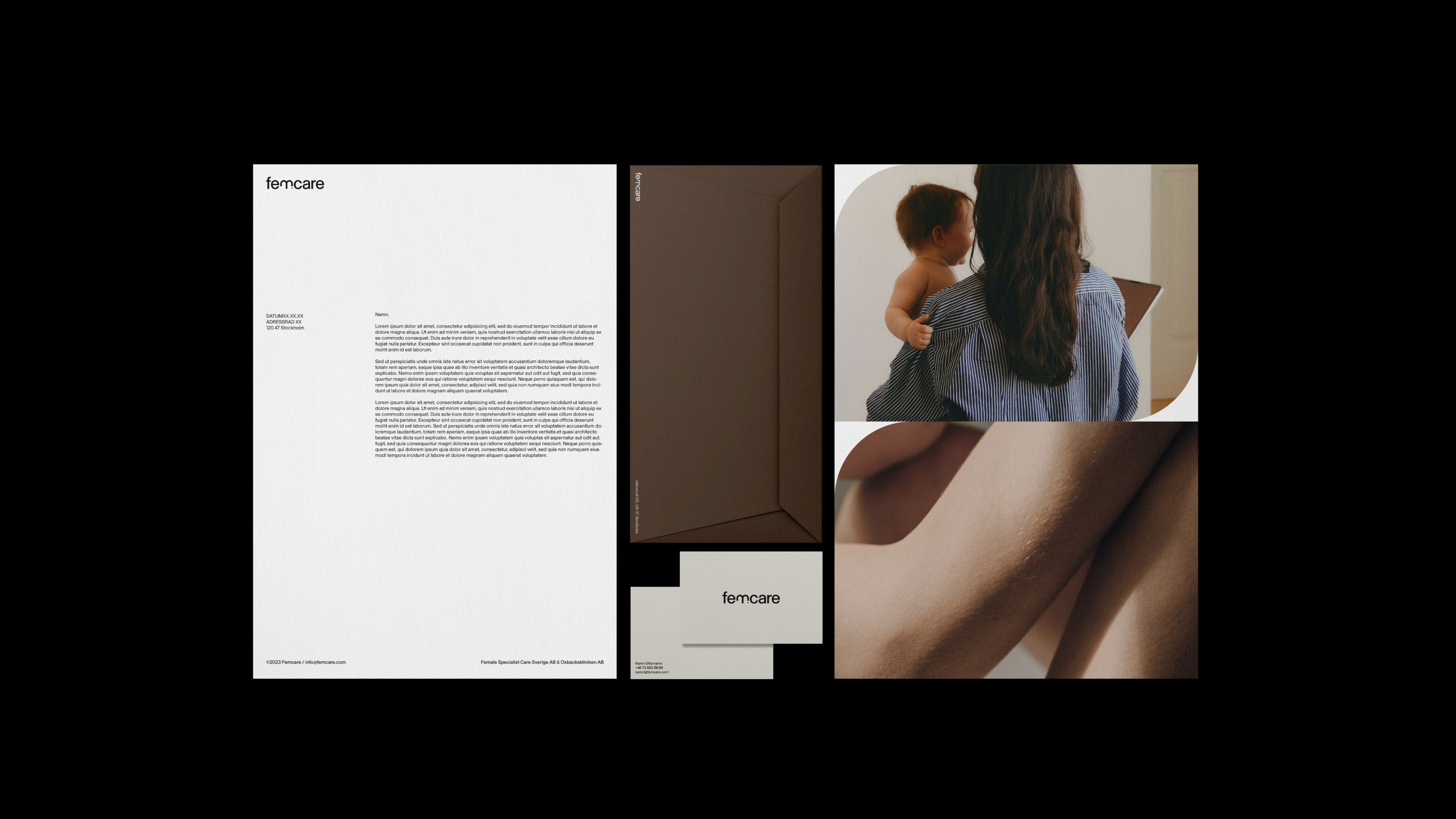 Femcare brand identity: landscape photography, part of the supporting image set.