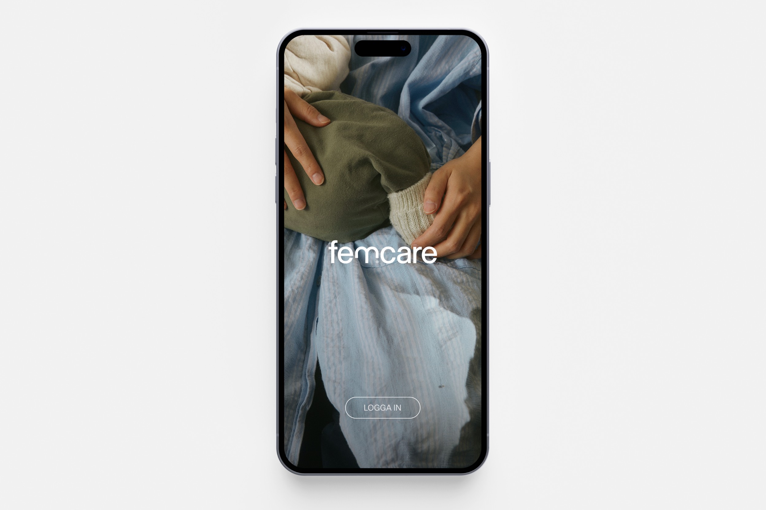 Femcare brand identity: landscape photography from the brand's supporting imagery.