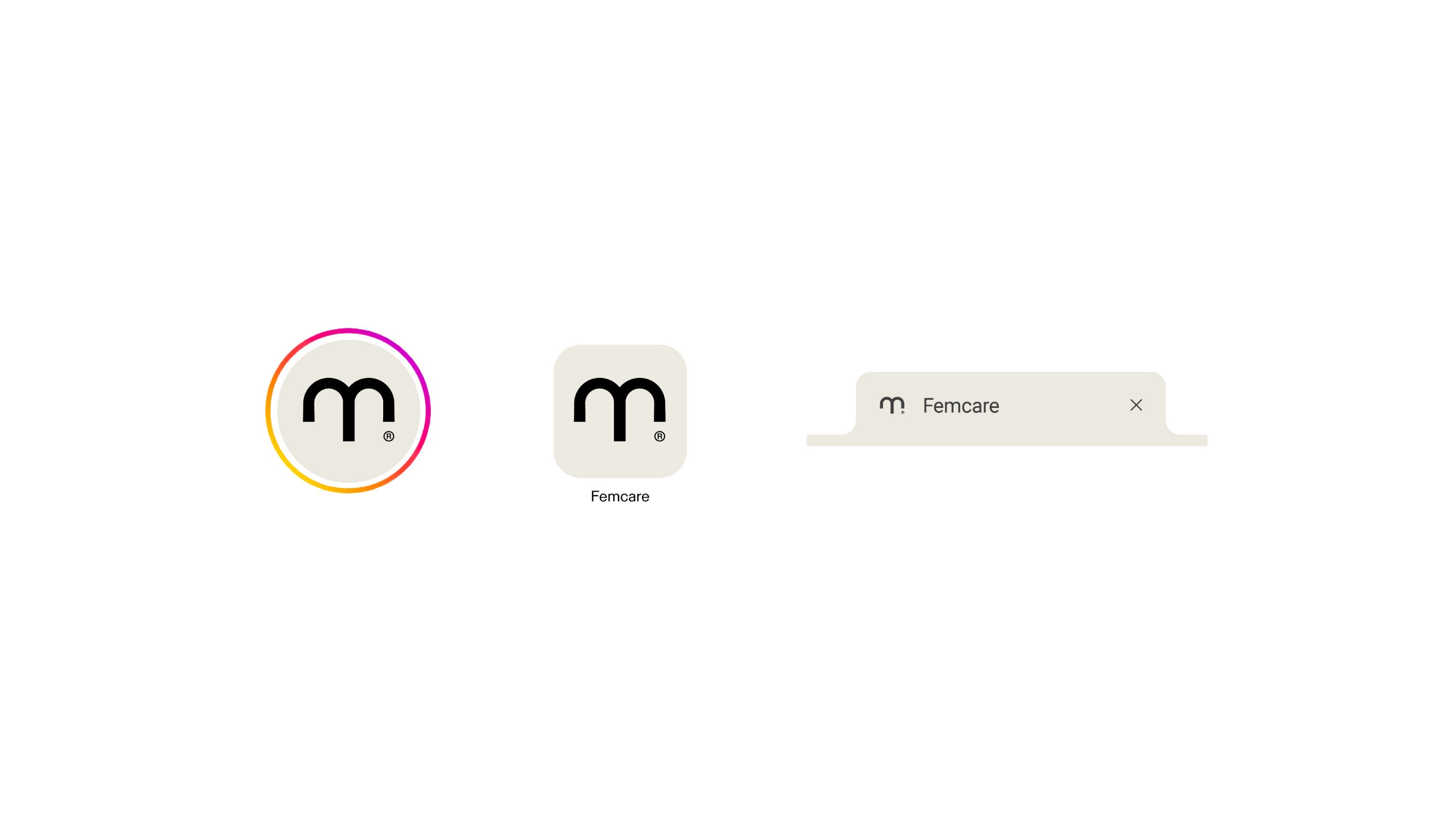 Femcare brand identity: full-bleed landscape photography from the identity system.