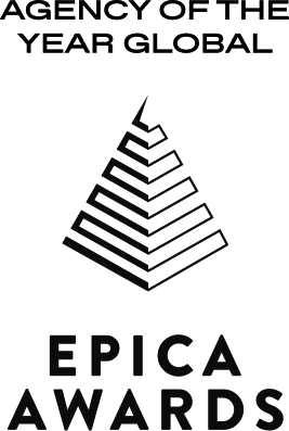 Epica Awards Agency of the Year Global logo with a stylized pyramid icon.