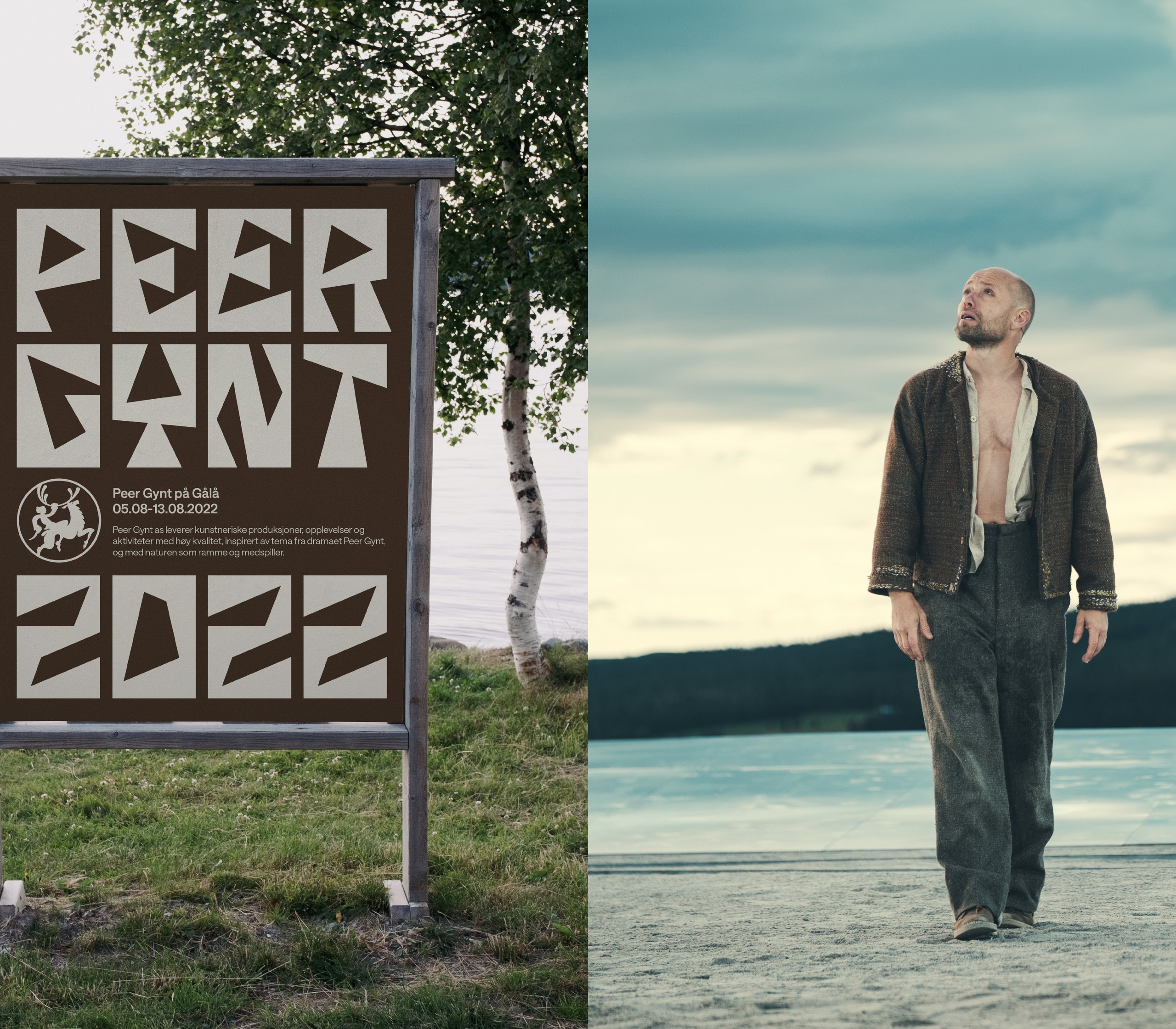 Full-bleed production photography from the Peer Gynt festival's new visual identity