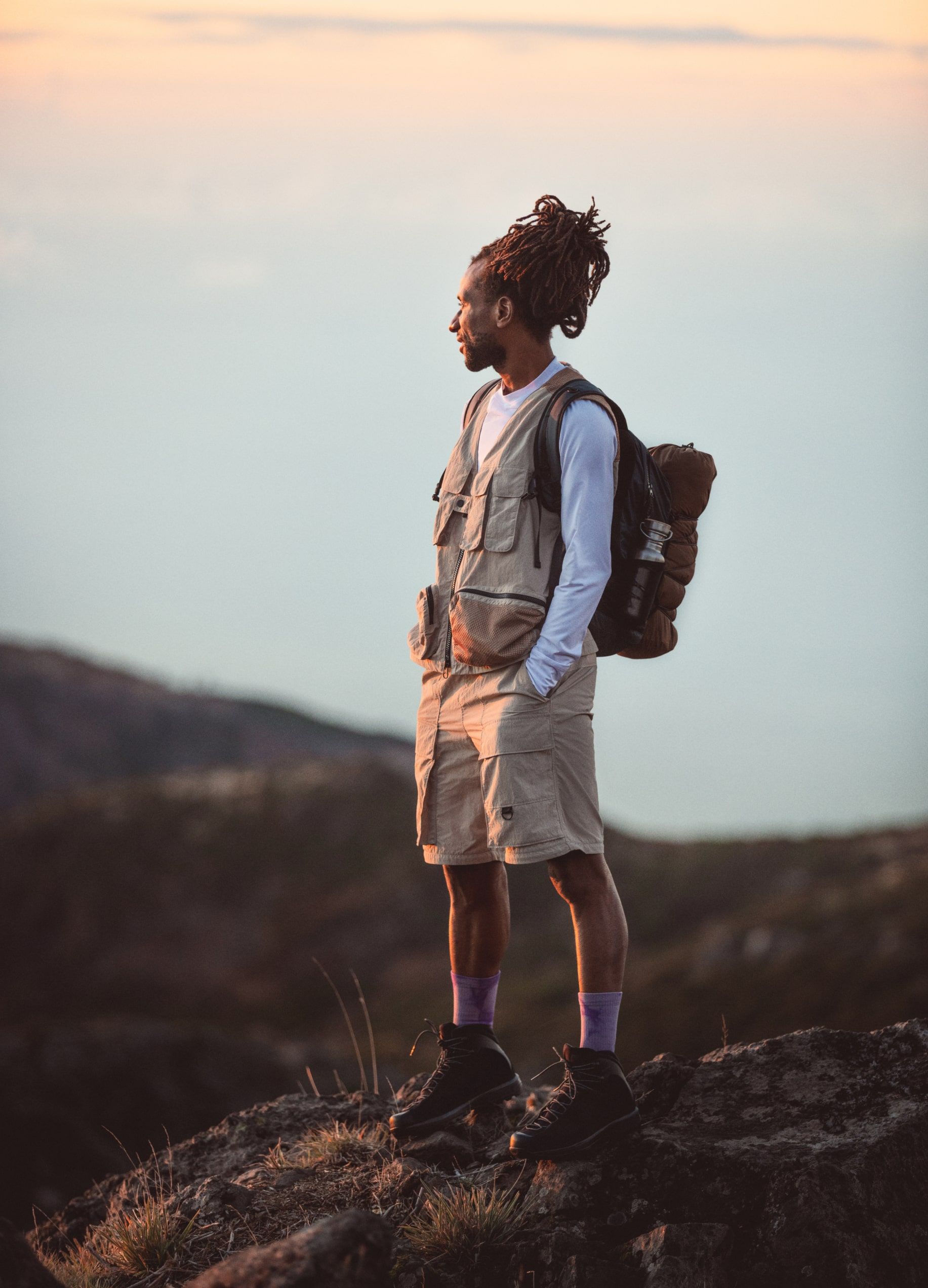 Portrait image from the Head into space concept showing H&M trailwear outdoors