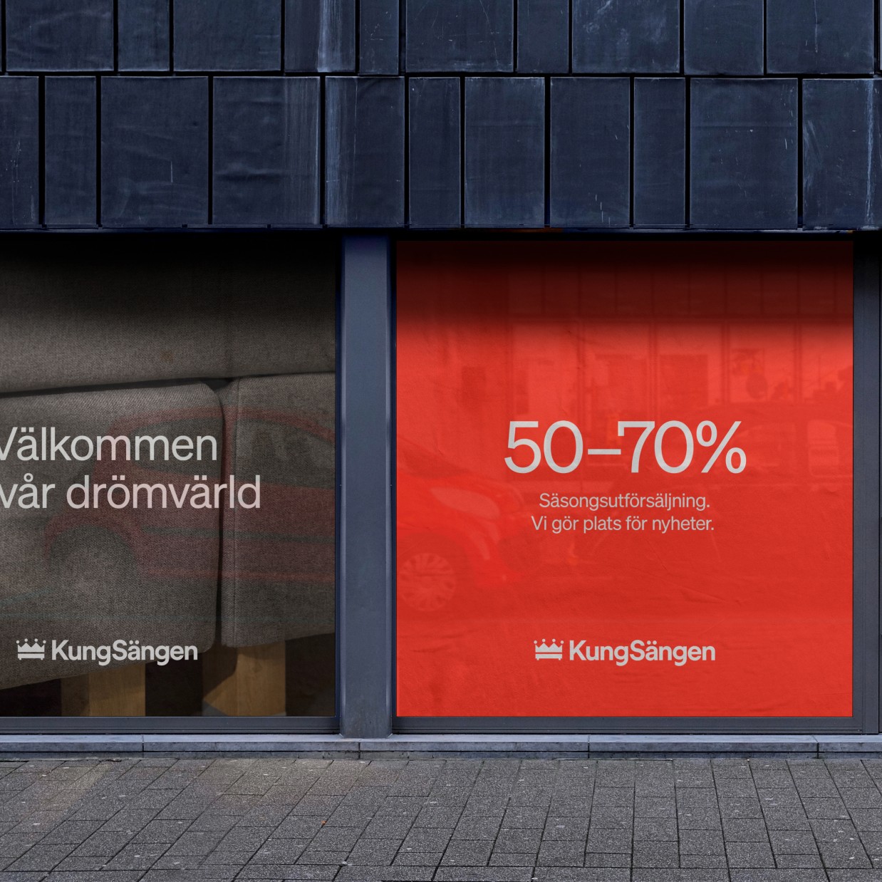 Kungsängen brand identity, supporting image paired in a two-up layout.