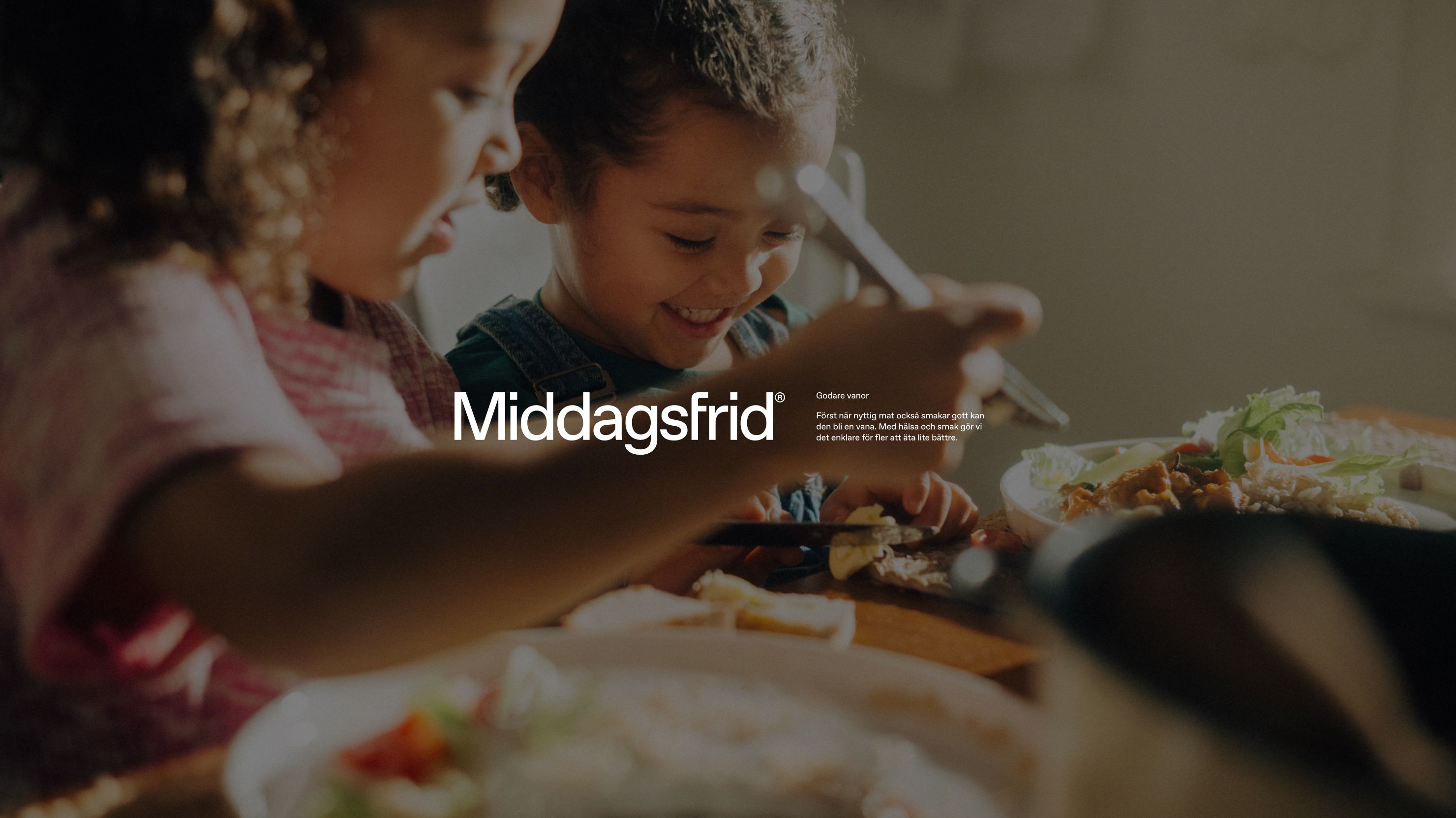 Middagsfrid rebrand packaging, full-bleed closing photograph