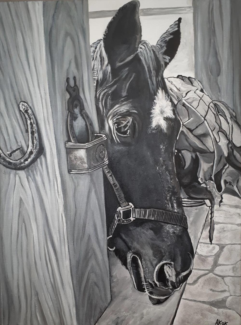 BEKE Cheval ISIS — Acrylique sur toile