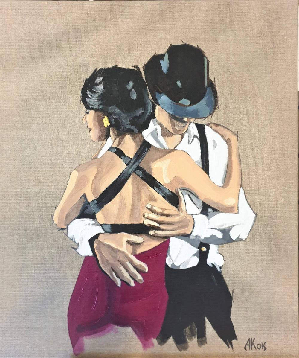 Danseuse violette — Acrylique sur toile