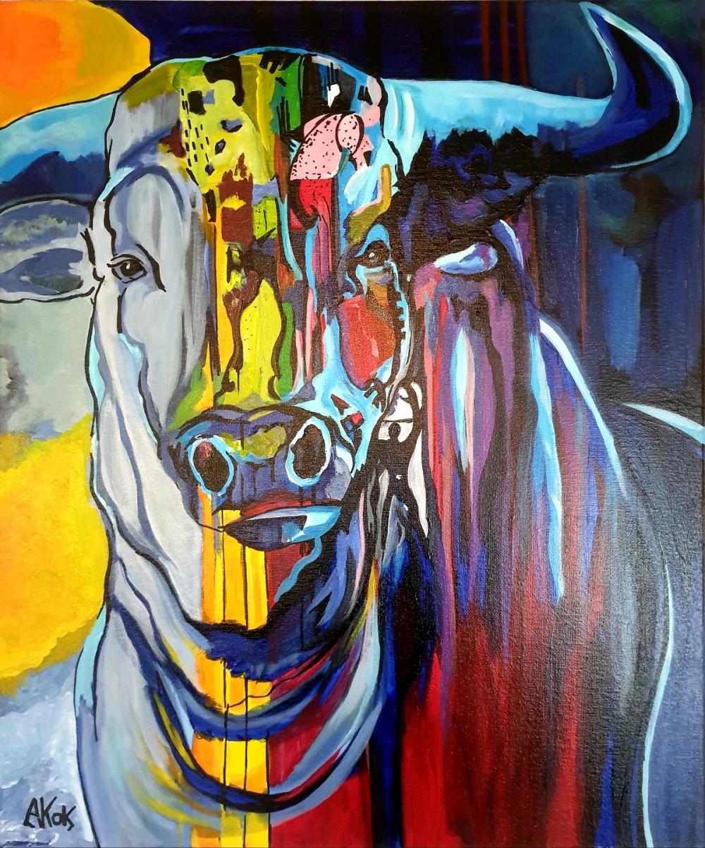 TAUREAU Del Targon - — Acrylique sur toile