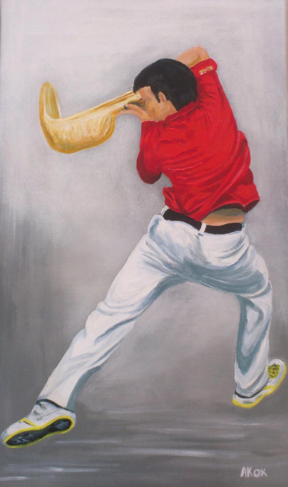 le pas de danse du joueur de pelote — Acrylique sur toile