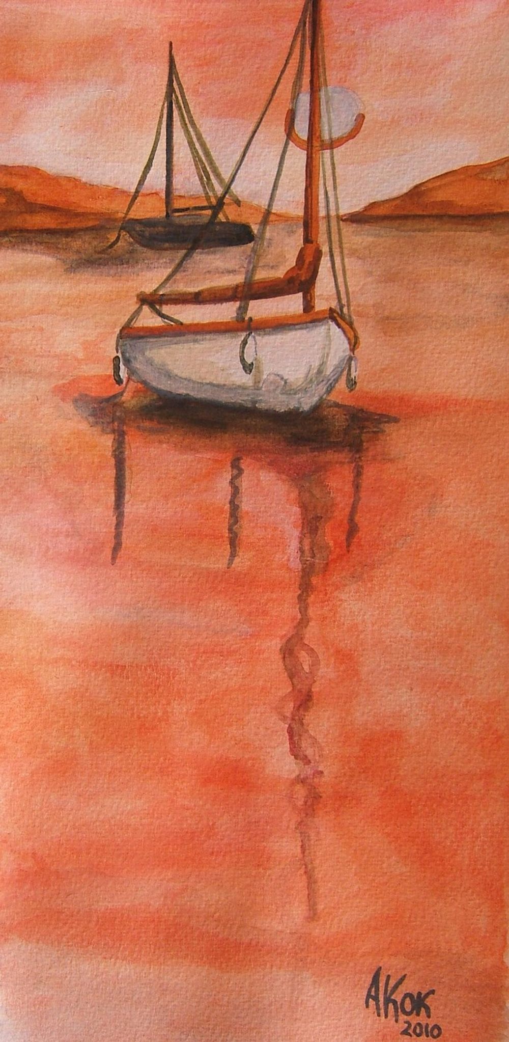 Aquarelle voiliers CAUCHIE Valérie — Acrylique sur toile