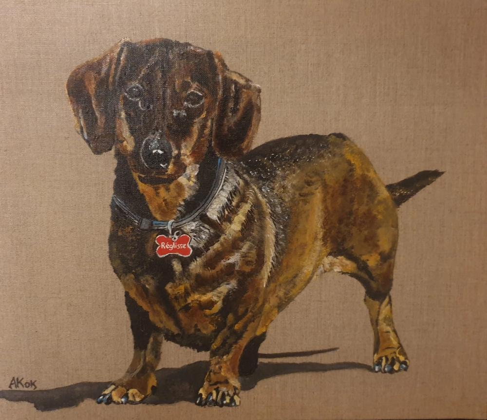 RéGLISSE Chien d'Huber - — Acrylique sur toile