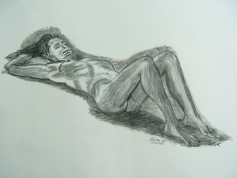Karen, pose 45' — Acrylique sur toile