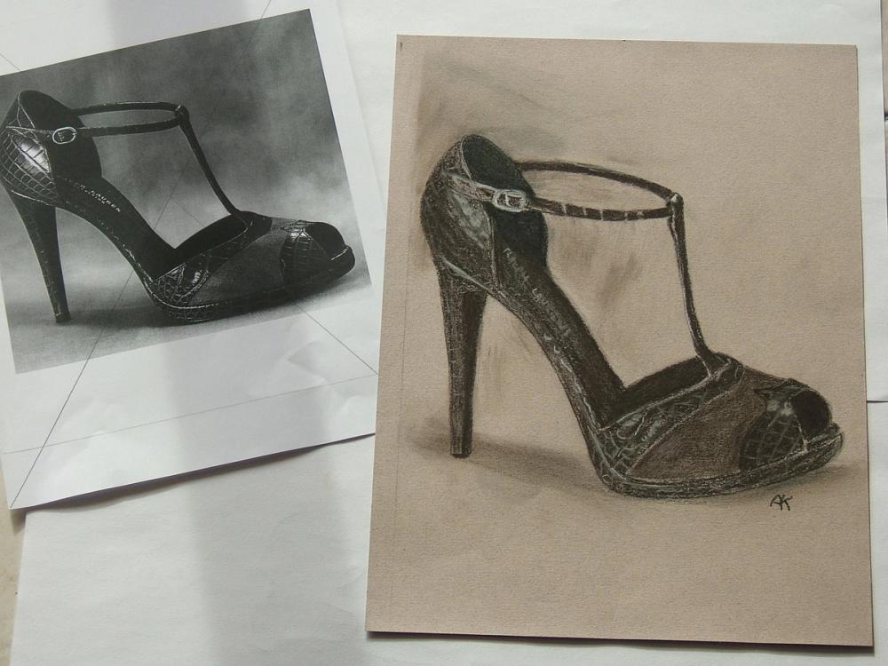 Chaussures à la pierre noir — Acrylique sur toile