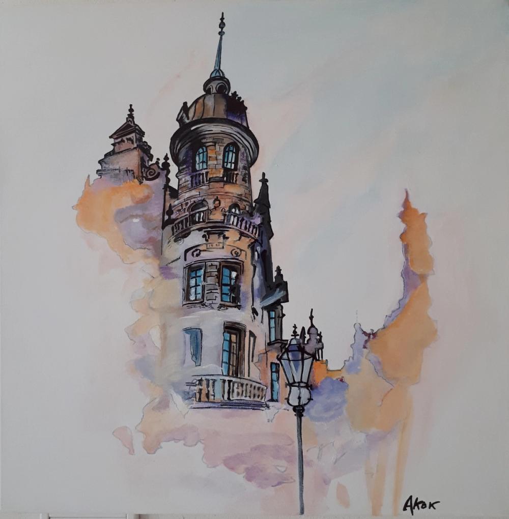 La Tour Enchantée — Acrylique sur toile