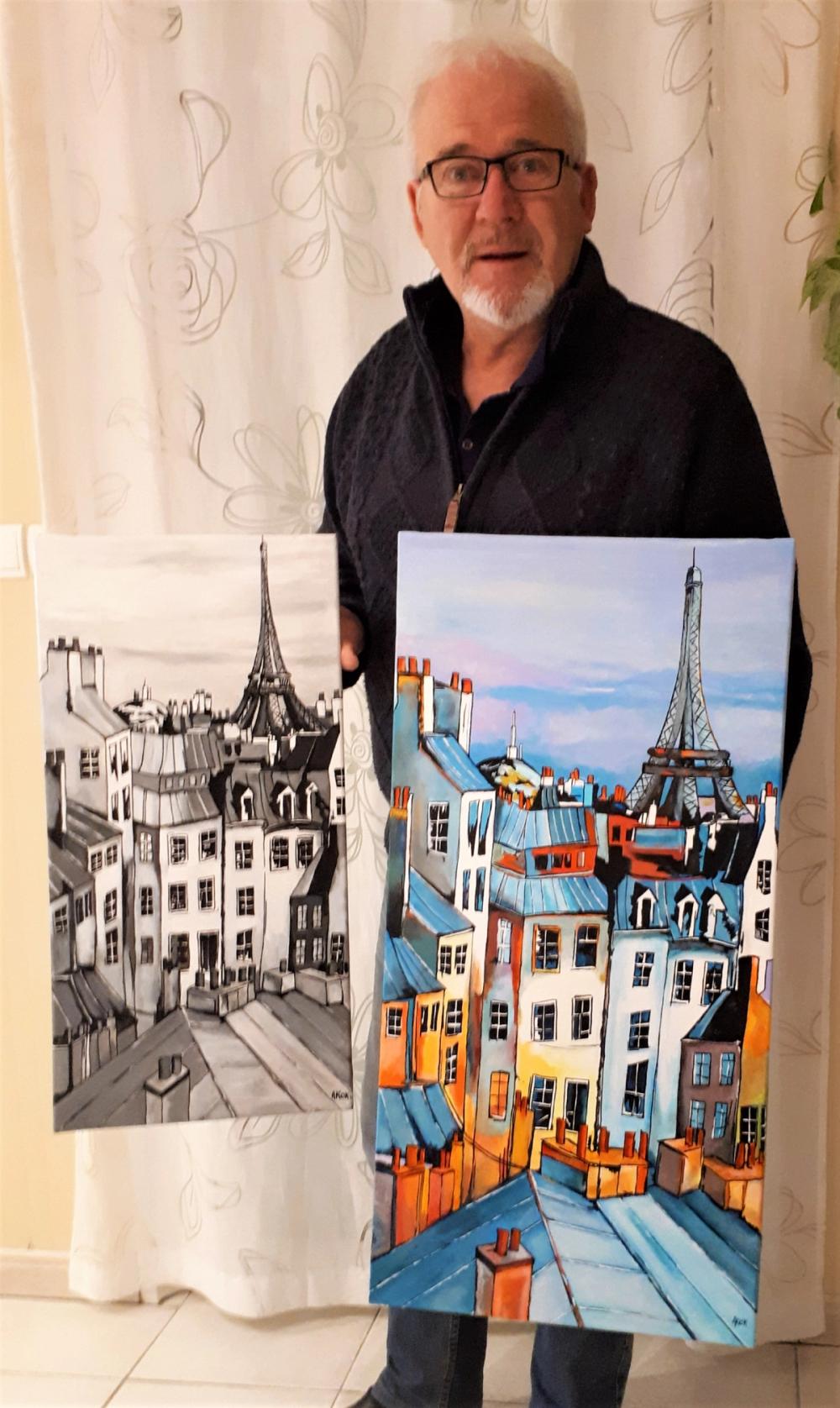 Ensemble des Toits de Paris — Acrylique sur toile