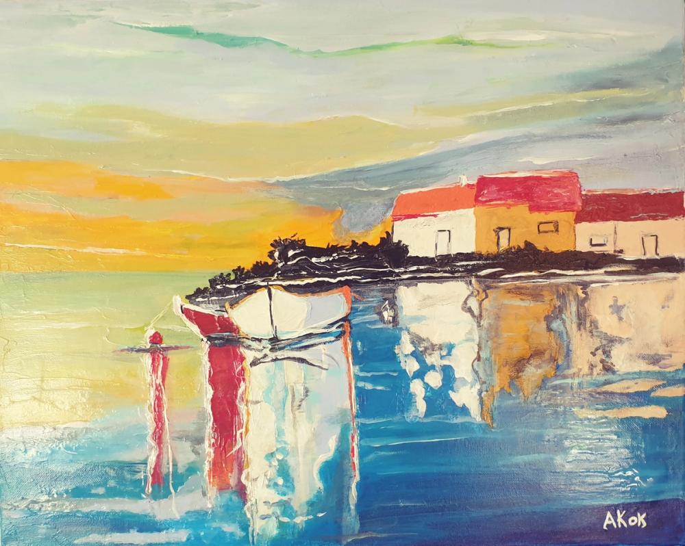 Bord de mer en Charente - — Acrylique sur toile