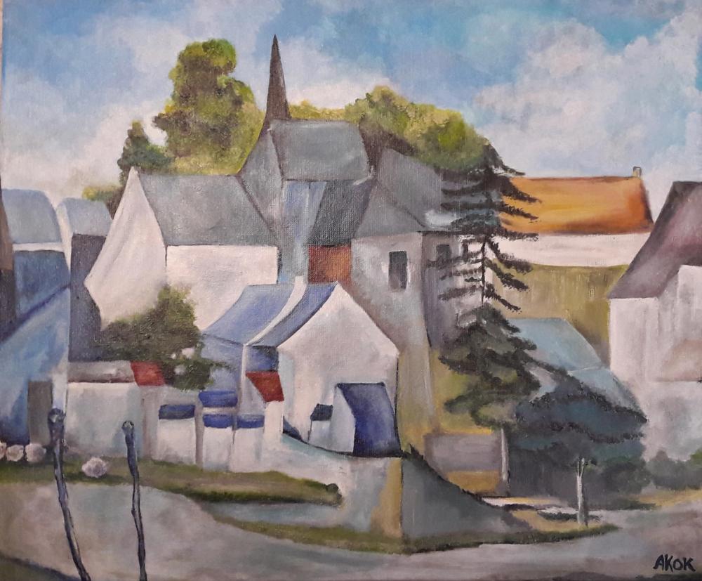 Un Dimanche à Lavau — Acrylique sur toile