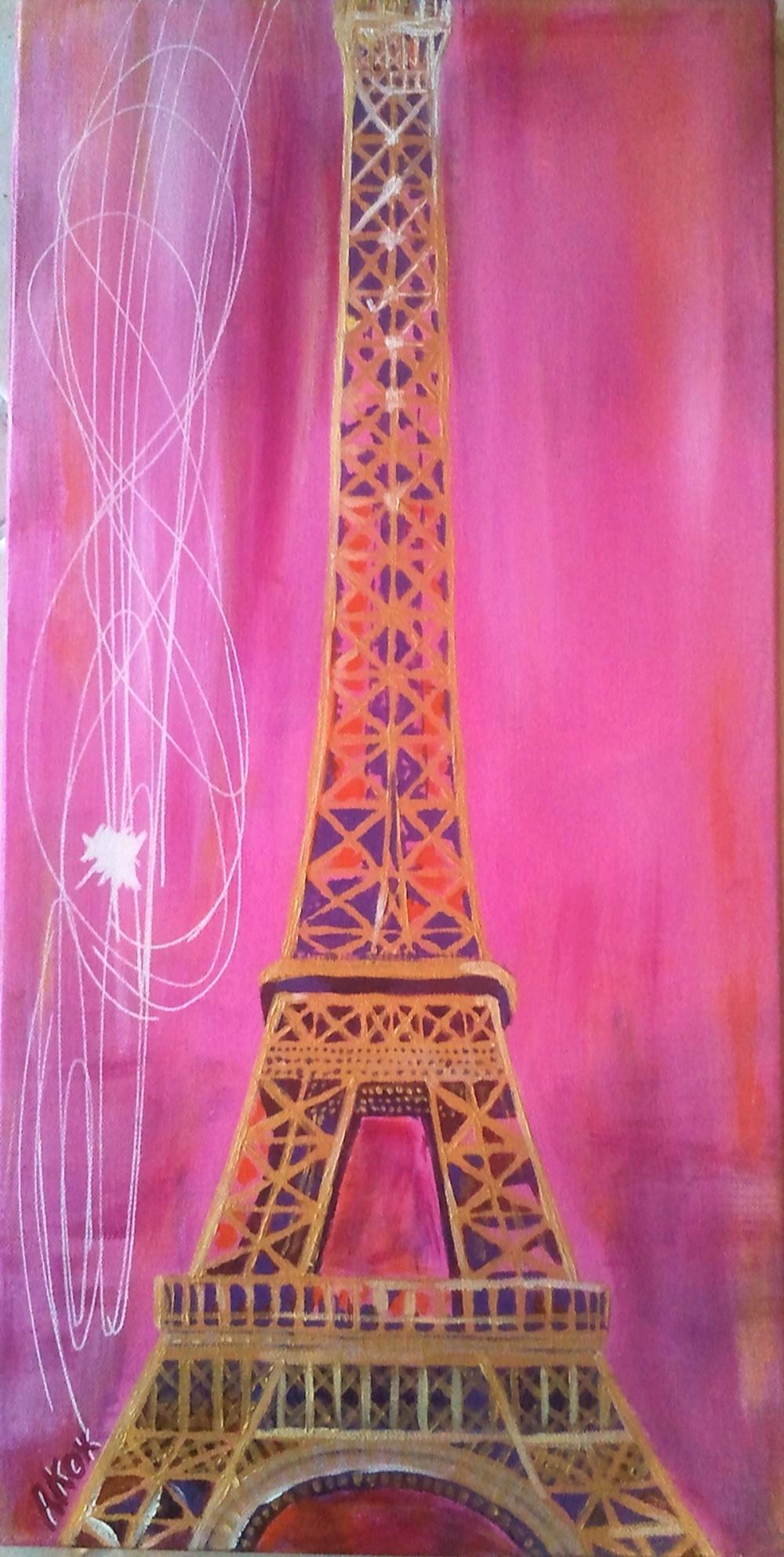 Tour Eiffel de Klervi — Acrylique sur toile