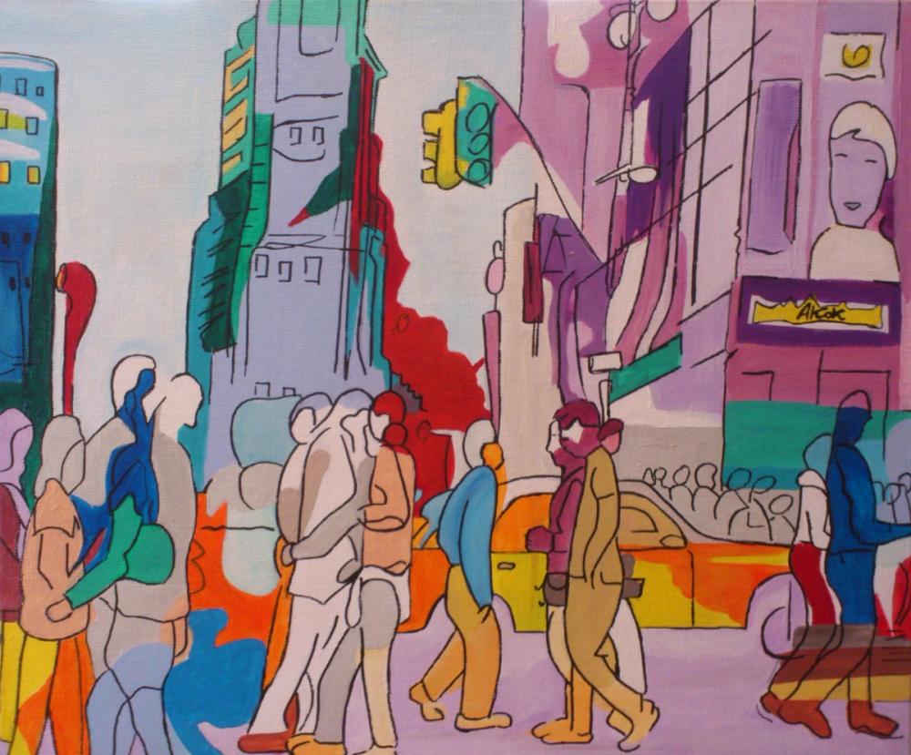 Cohue en Ville — Acrylique sur toile