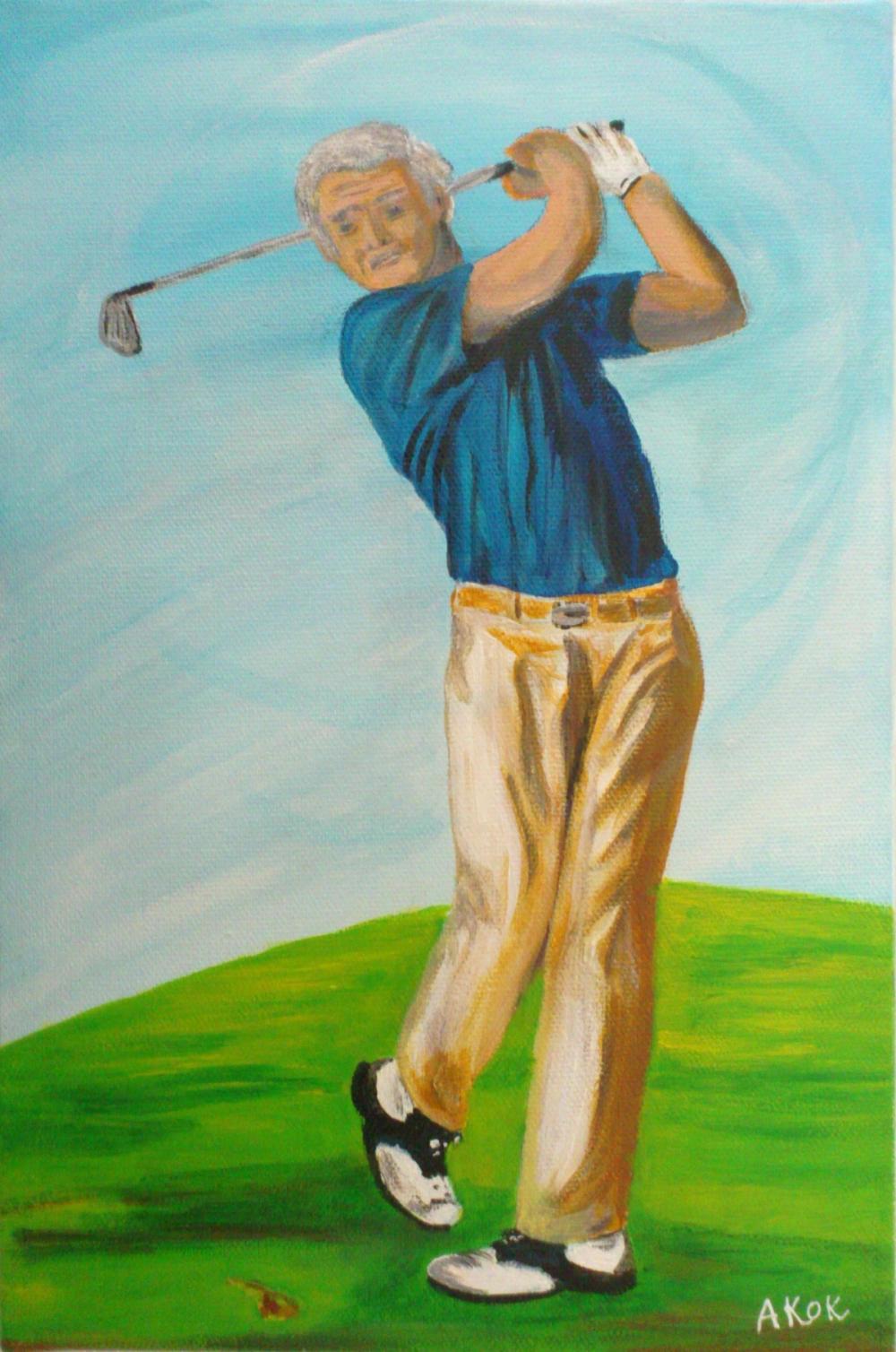 Golf M.Goul — Acrylique sur toile