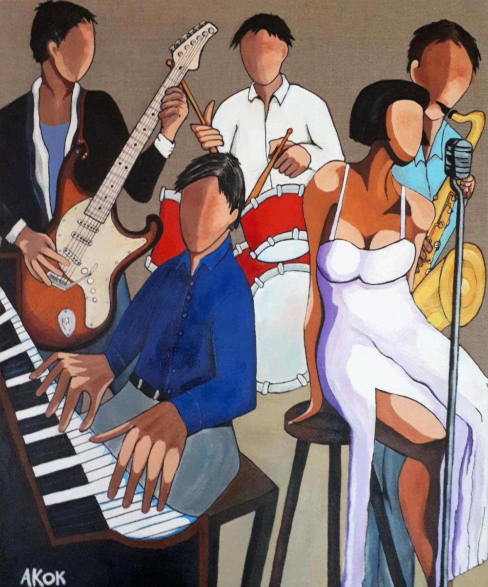 On joue de la Musique — Acrylique sur toile