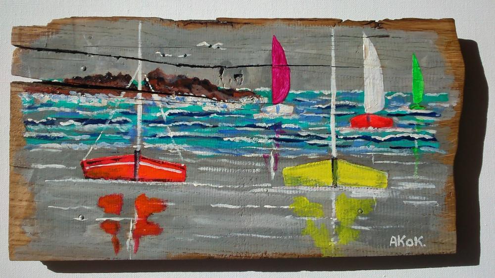 Retour de régate — Acrylique sur toile