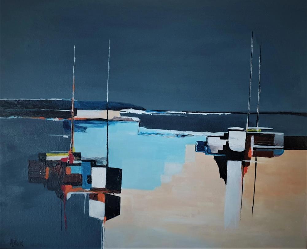 Mouillage — Acrylique sur toile