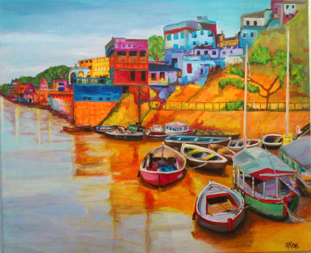 Inde, terre de couleurs — Acrylique sur toile