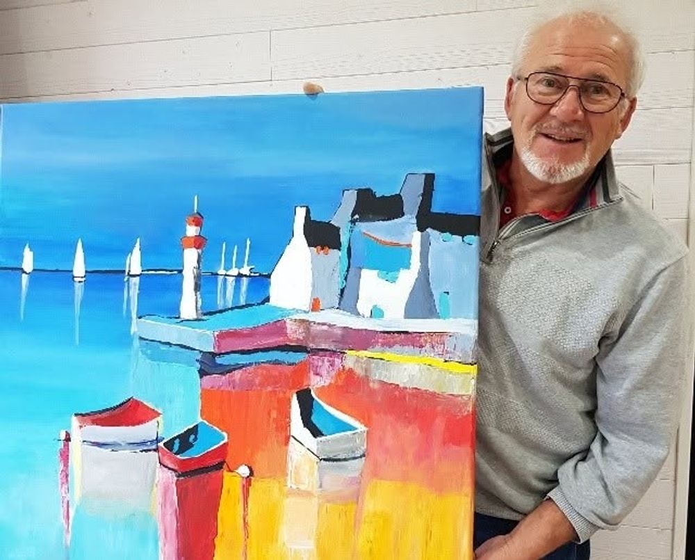 Alain Kervellec dans son atelier