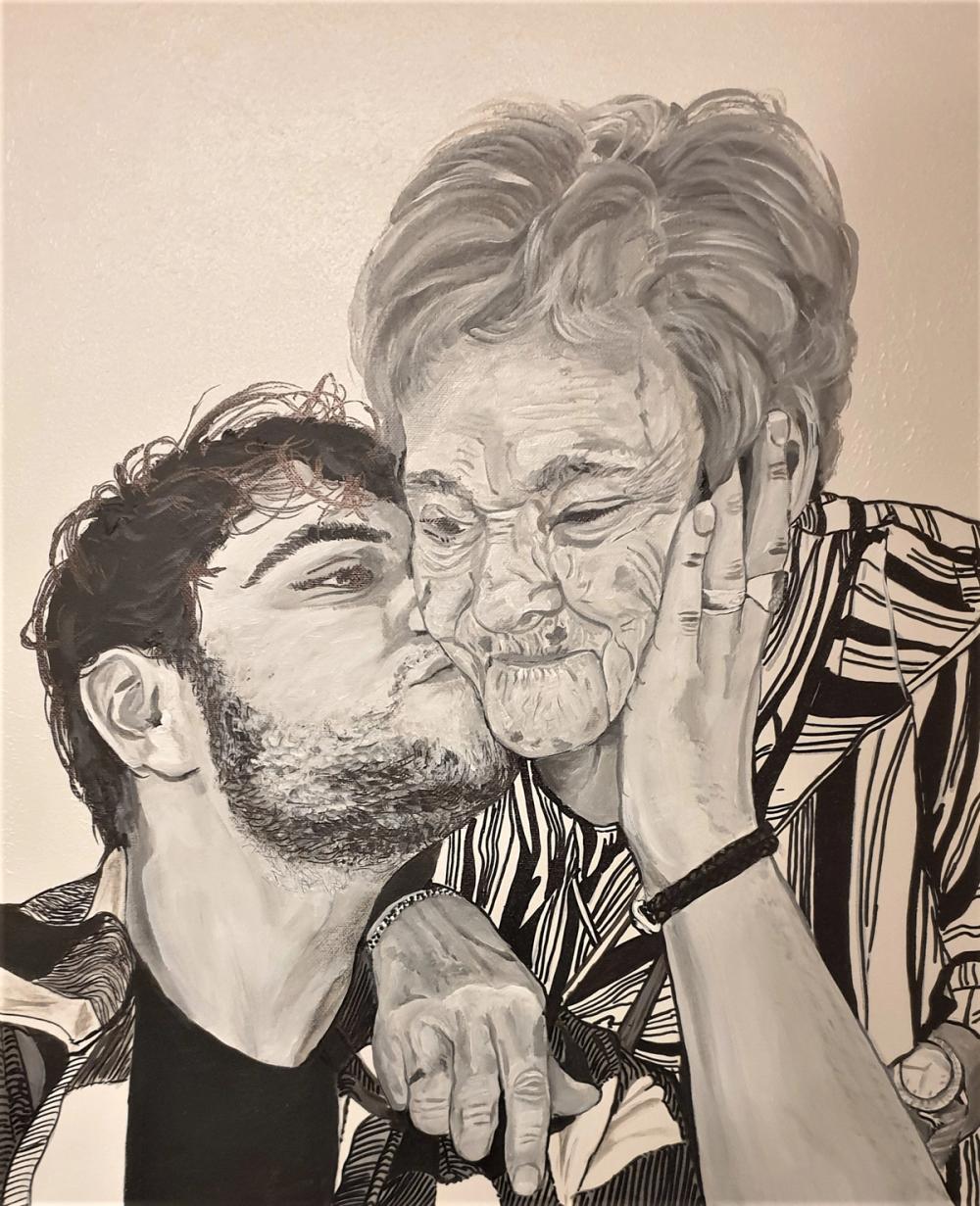 MATHIS et Mamie - — Acrylique sur toile