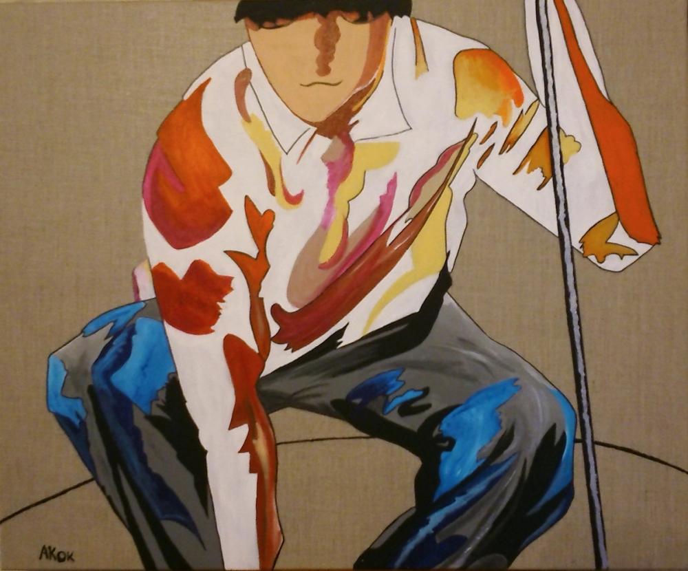 Stress du Putting — Acrylique sur toile