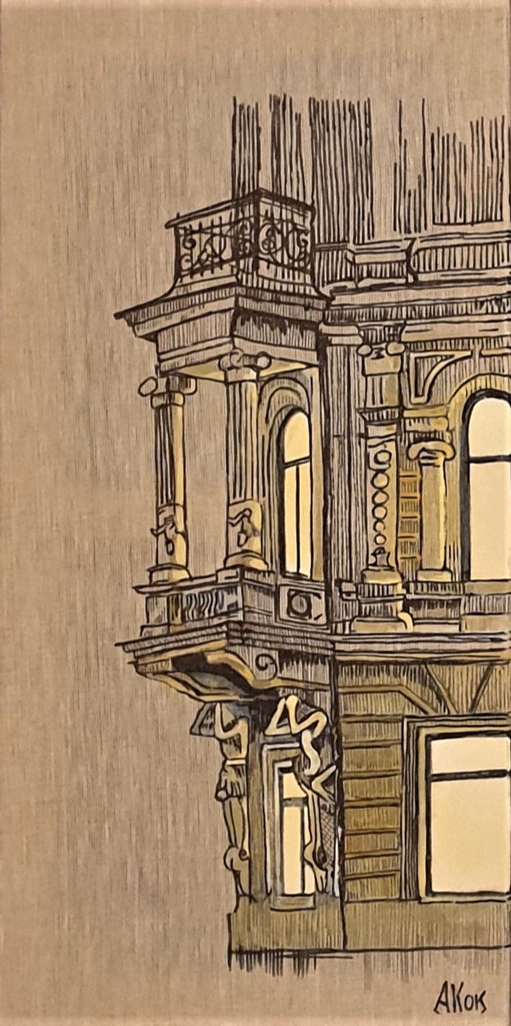 Lumières au Château — Acrylique sur toile
